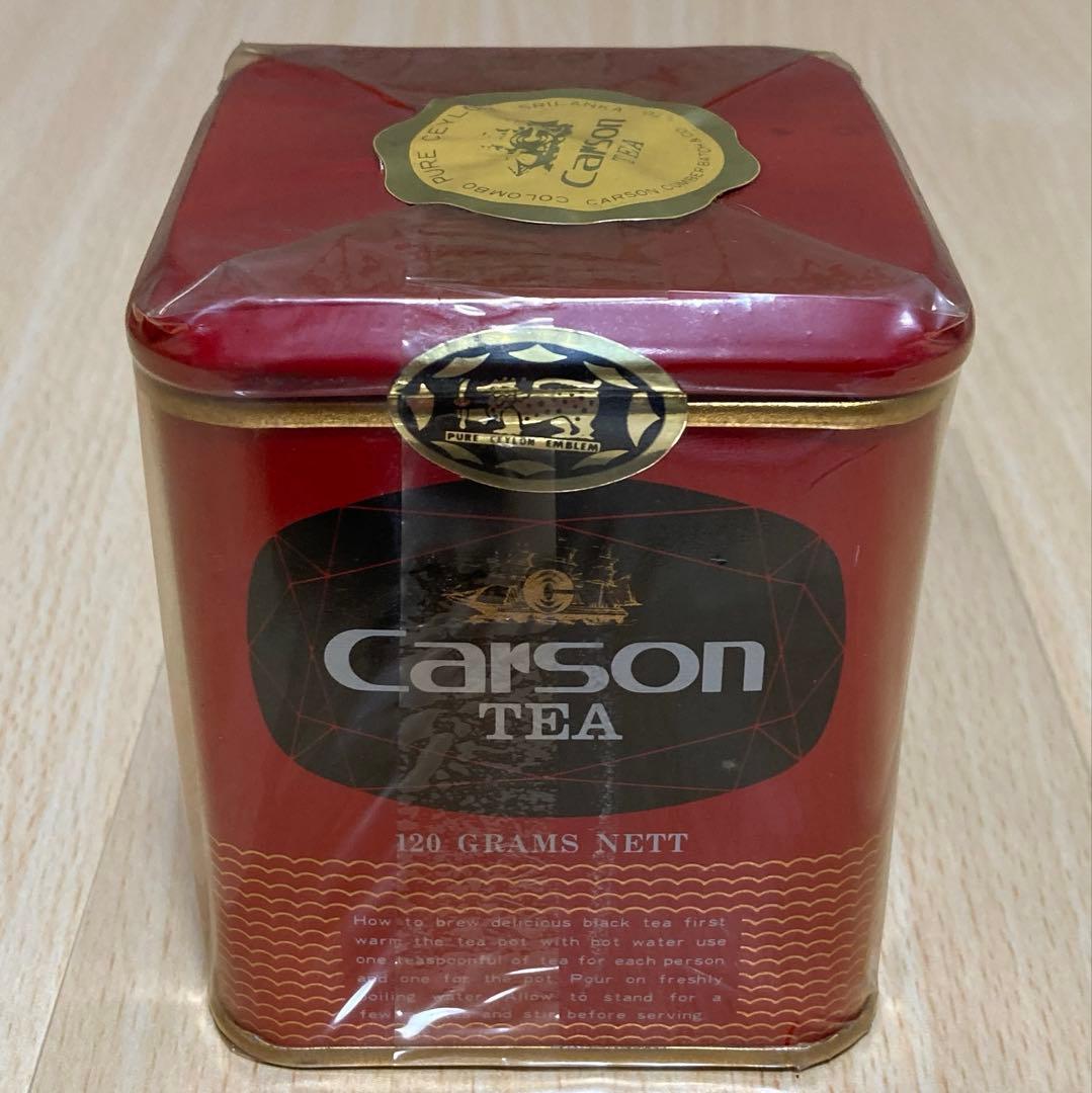 Carson TEA 未開封 昭和レトロ紅茶缶/カースン オレンジペコ
