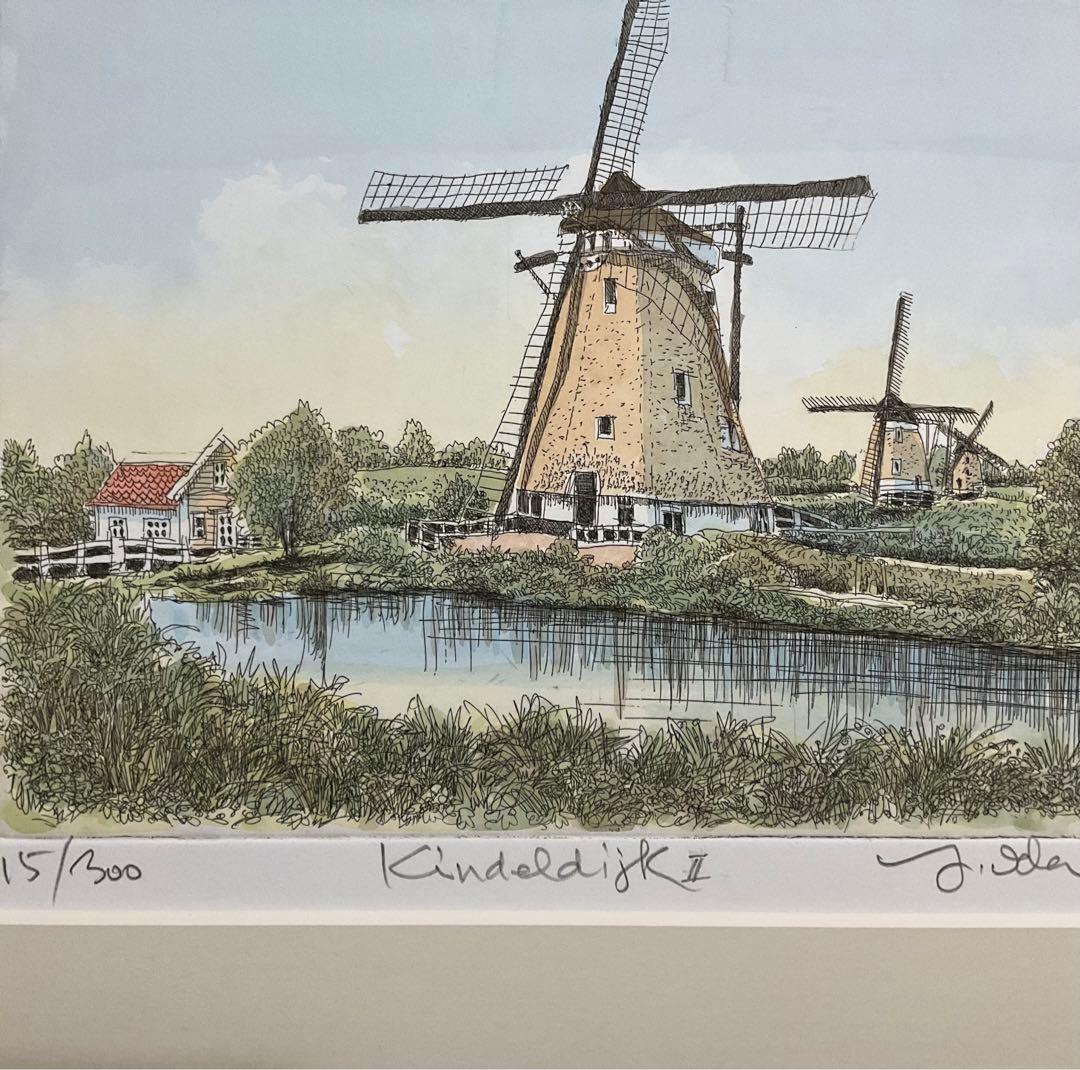 絵画・額縁・版画・織田 義郎・新品未使用・キンデルダイクⅡ (オランダ)・美術品