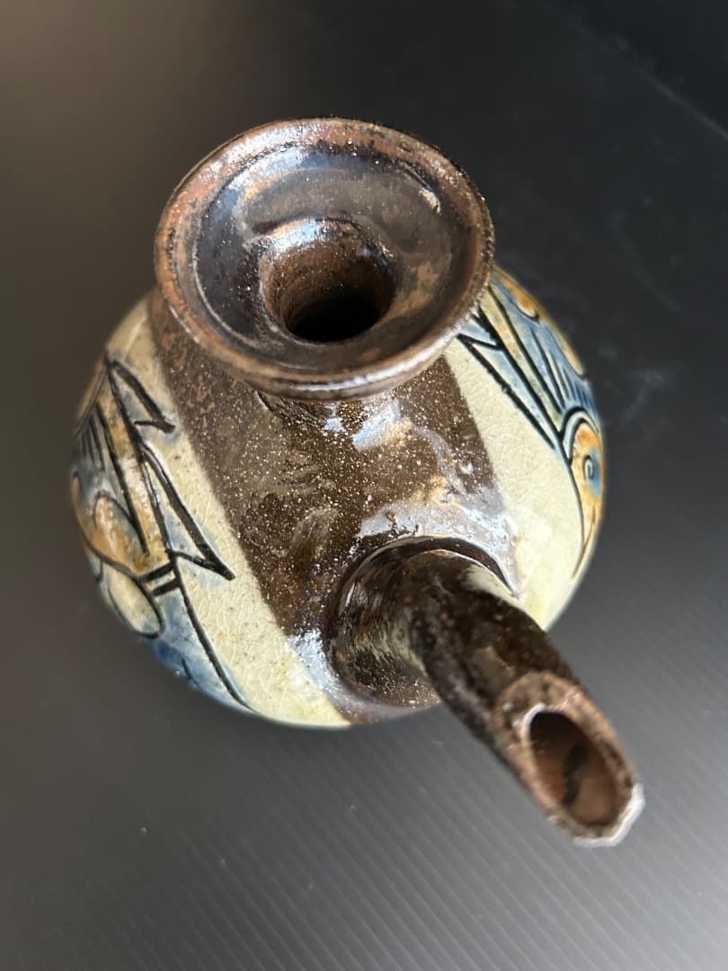 人間国宝 金城次郎作 沖縄壺屋焼 魚文カラカラ