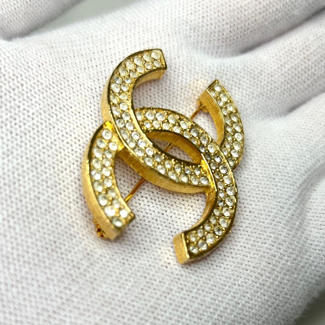CHANEL シャネル ココマーク ラインストーン ヴィンテージ ブローチ