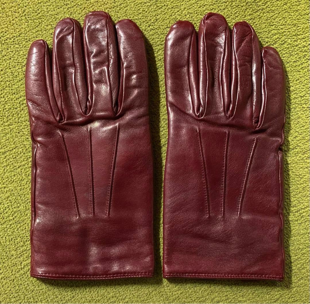 美品❗️MEROLAメローラ 本革手袋 希少6.5 バーガンディー イタリア