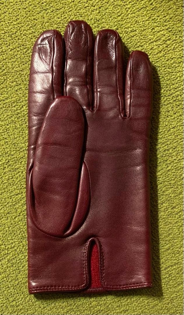 美品❗️MEROLAメローラ 本革手袋 希少6.5 バーガンディー イタリア