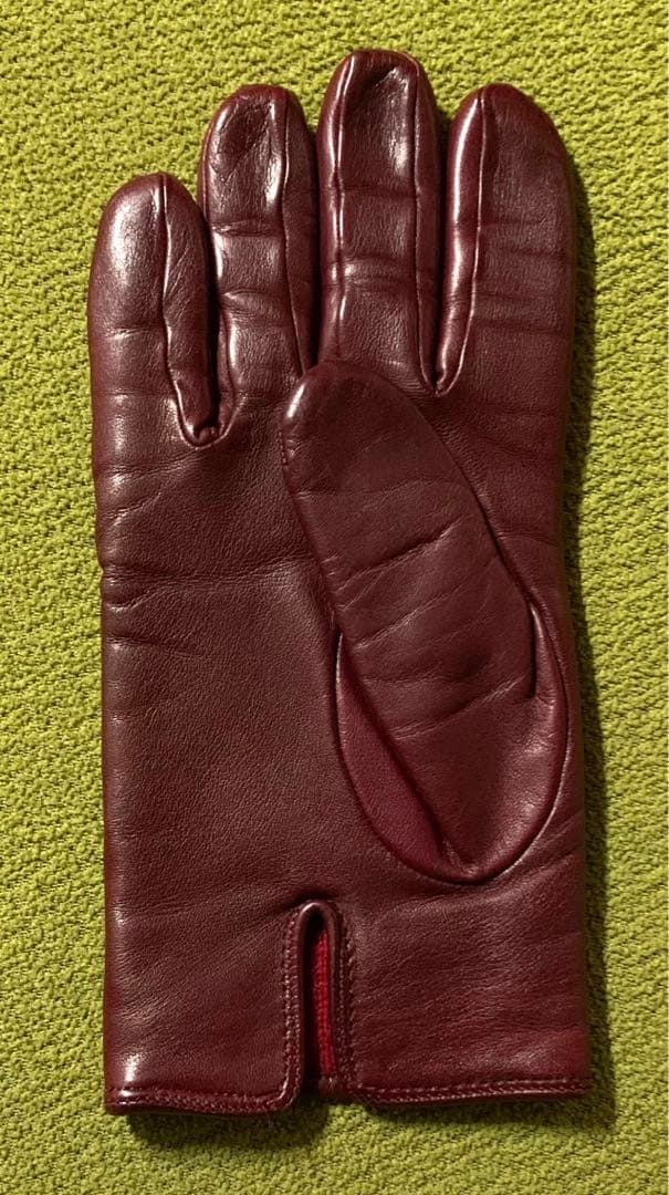 美品❗️MEROLAメローラ 本革手袋 希少6.5 バーガンディー イタリア