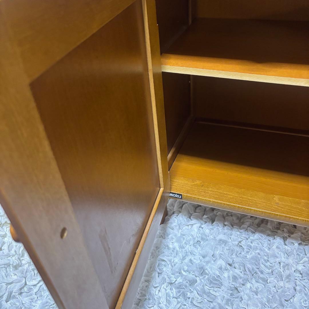 希少　オールドカリモク　ラタン　電話台　FAX台　キャビネット