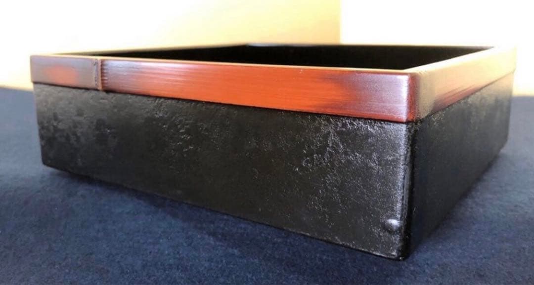 《レ》竹塗 五段重 重箱 替蓋付 木製漆器 木箱　251113え1