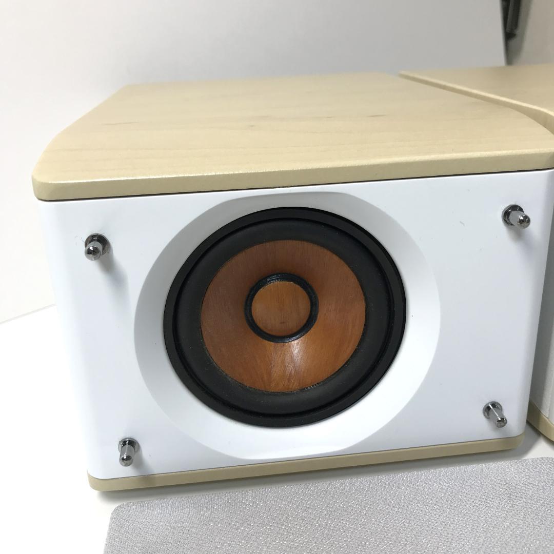 【美品】JVC ウッドコーンスピーカー SP-EXS1 ペア ホワイトウッド