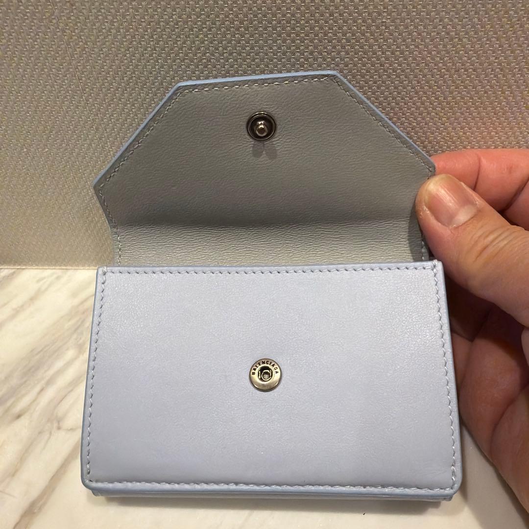 Balenciaga 三つ折り財布 ライトブルー
