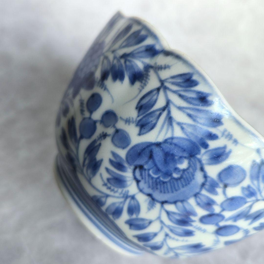 古伊万里　染付　大向付　江戸時代　骨董　金直し　金継ぎ　アンティーク　陶磁器