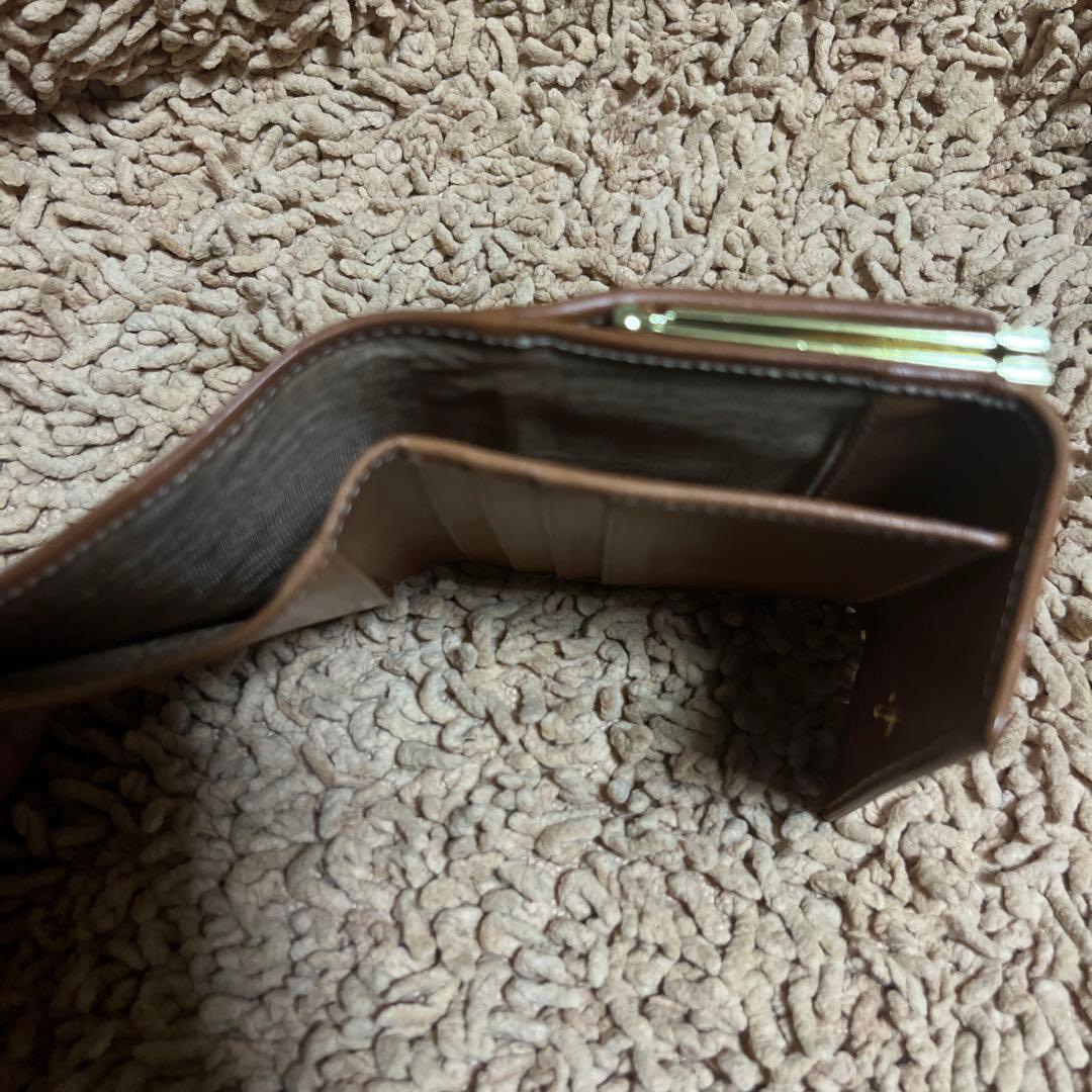 専用オールドセリーヌ　がま口三つ折り財布　ブラウン　マカダム　PVC コンパクト