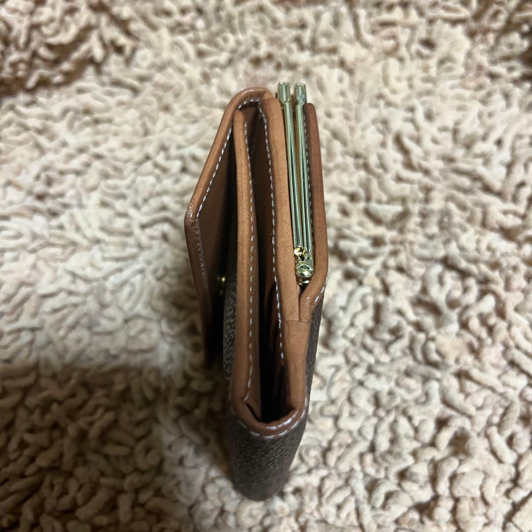 専用オールドセリーヌ　がま口三つ折り財布　ブラウン　マカダム　PVC コンパクト