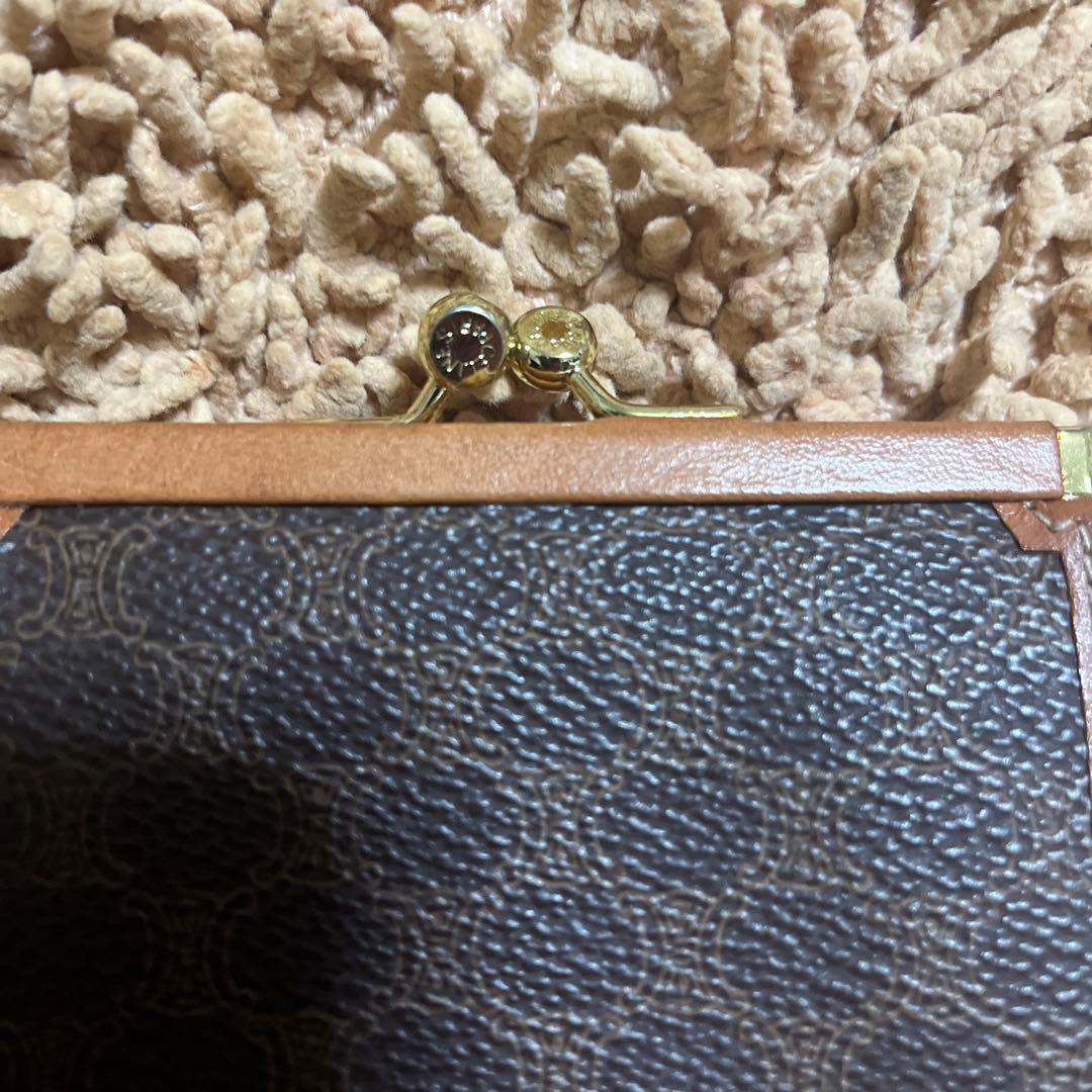 専用オールドセリーヌ　がま口三つ折り財布　ブラウン　マカダム　PVC コンパクト