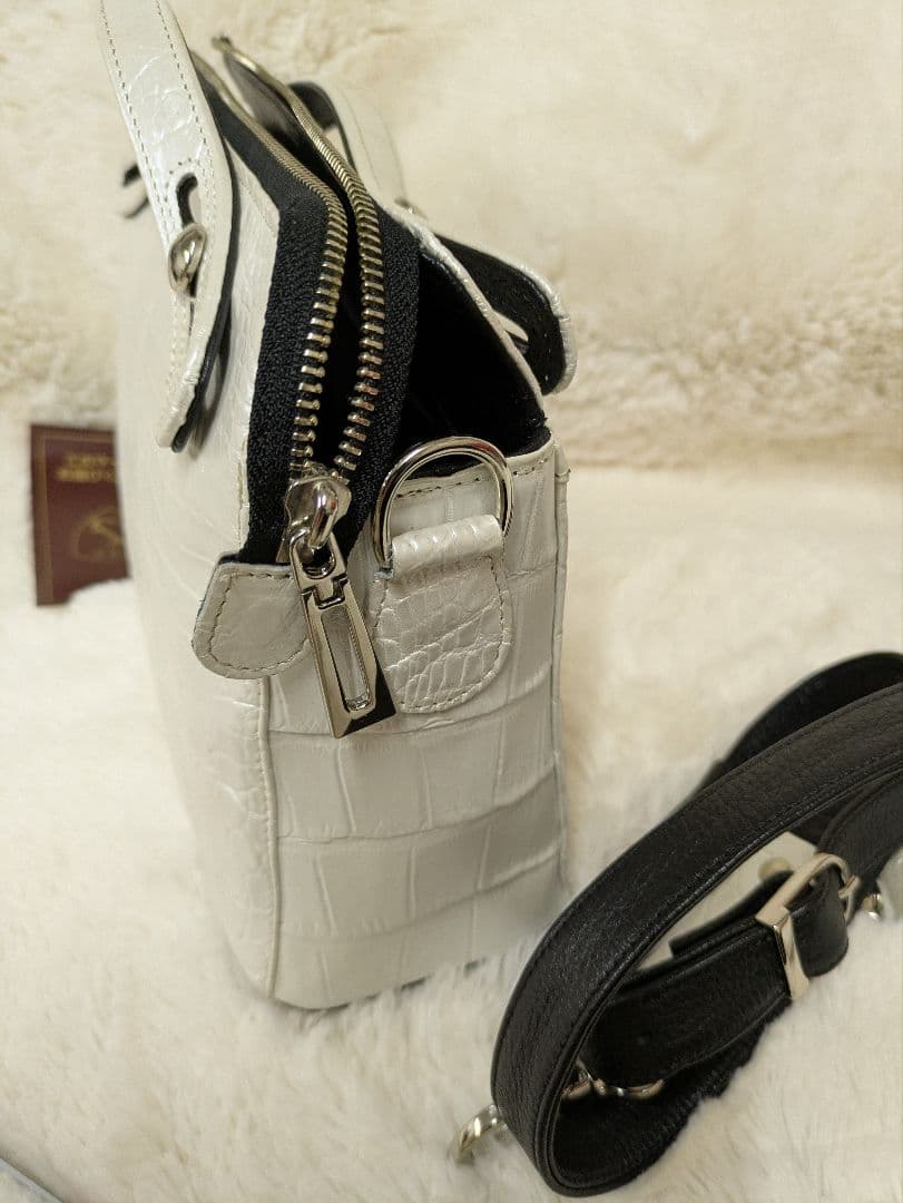 クロコダイル皮革　2wayハンドバッグ