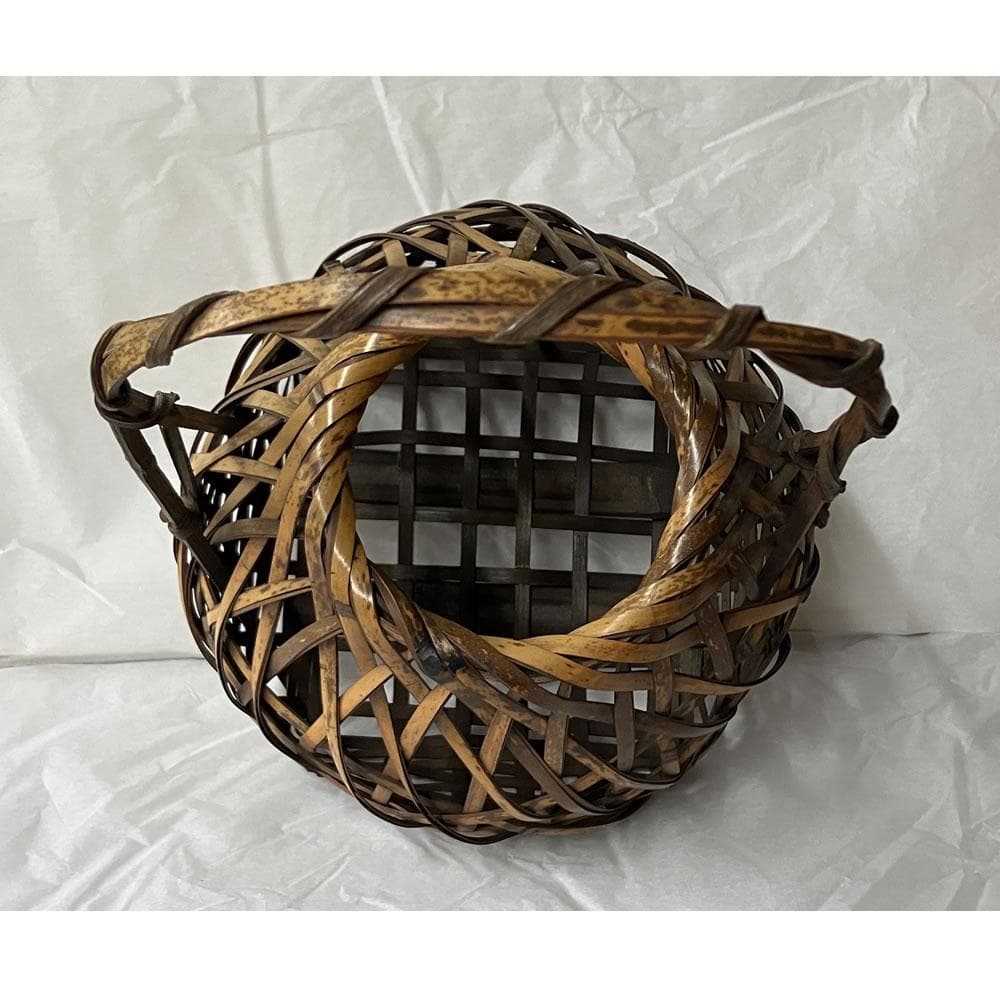 y053 竹花籠 在銘 花籠 竹籠 花入 宗全籠 竹花入 竹工芸 茶道具