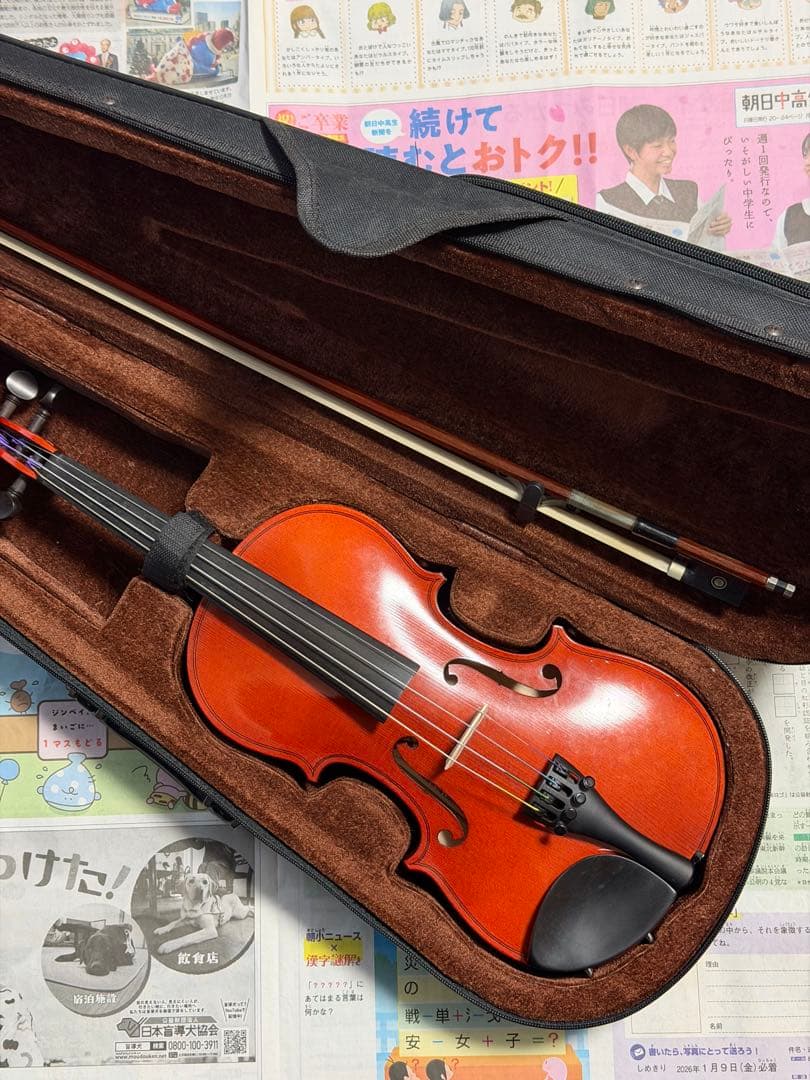 ARS MUSIC 分数バイオリン 1/2 弓・ケース・肩当て付き