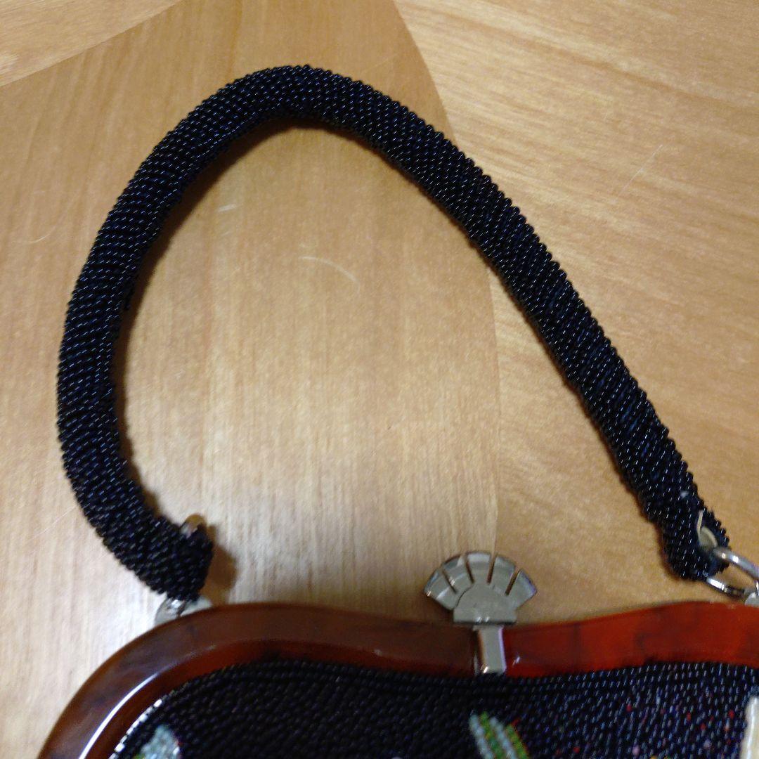 美品　ビーズバッグ　手刺繍 花　カラフル　鮮やか　和装