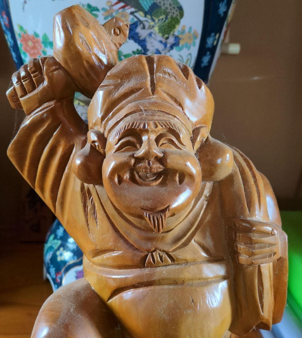 木製 笑顔の大黒像