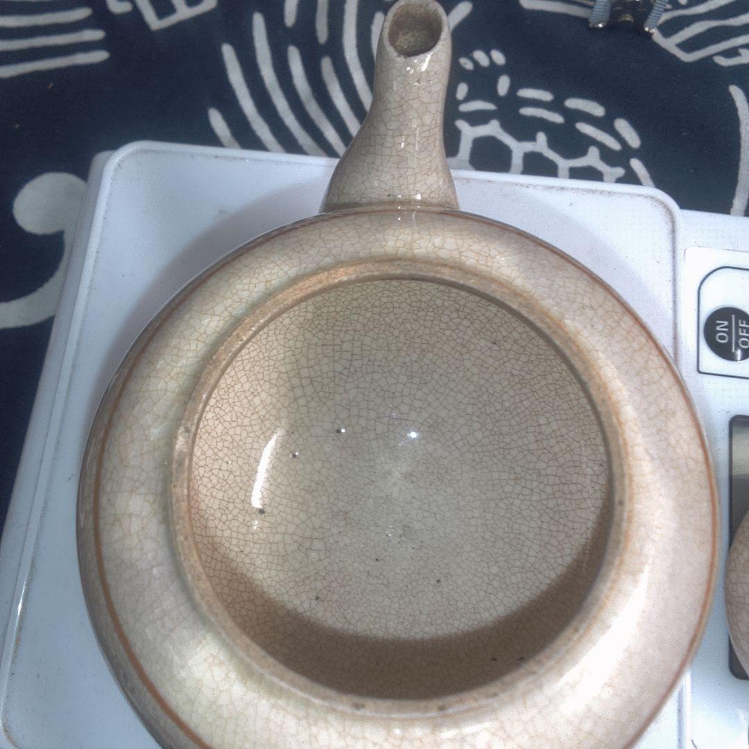 骨董２ 清水焼？ 陶器製茶器 クリーム色 小振り