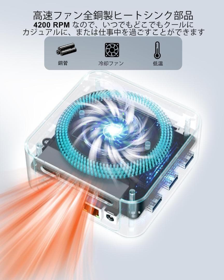 ミニPC 最新第12世代 N95（最大3.4GHz）8GB 256GB SSD