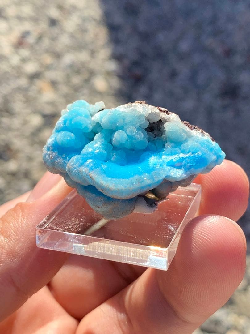 ブルーヘミモルファイト 結晶　コンゴ　発色抜 群　透け感良好　鉱物標本6