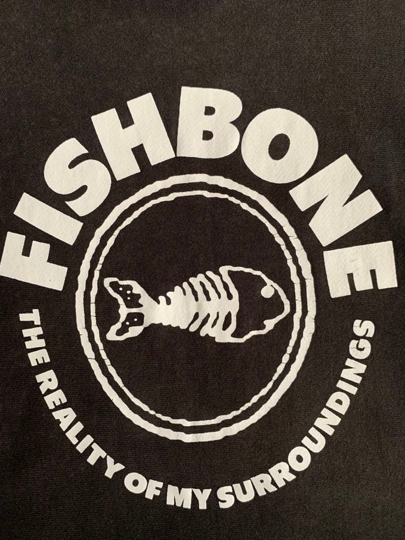 希少 90s XL FISHBONE vtg スウェット ブラック リバース 黒