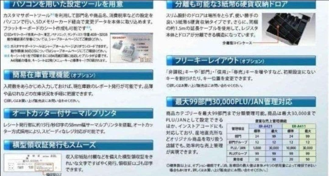 シャープ最上位レジスターER-A411　純正品　855005