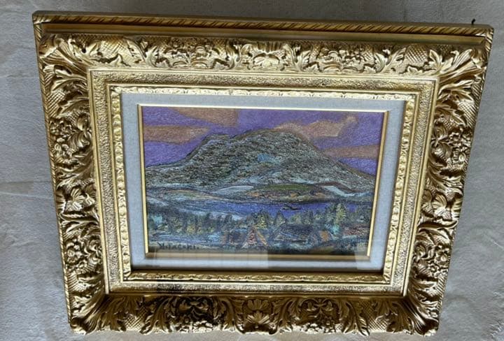 文化勲章　田崎広助「浅間山」油彩4号　真筆　真作