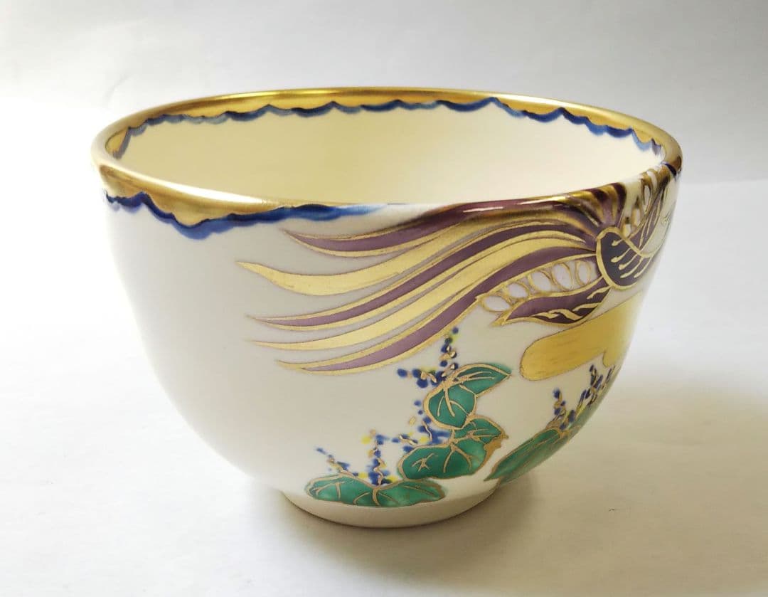 茶道具 茶碗 色絵 鳳凰 桐 今岡都 京焼 新品 今岡三四郎