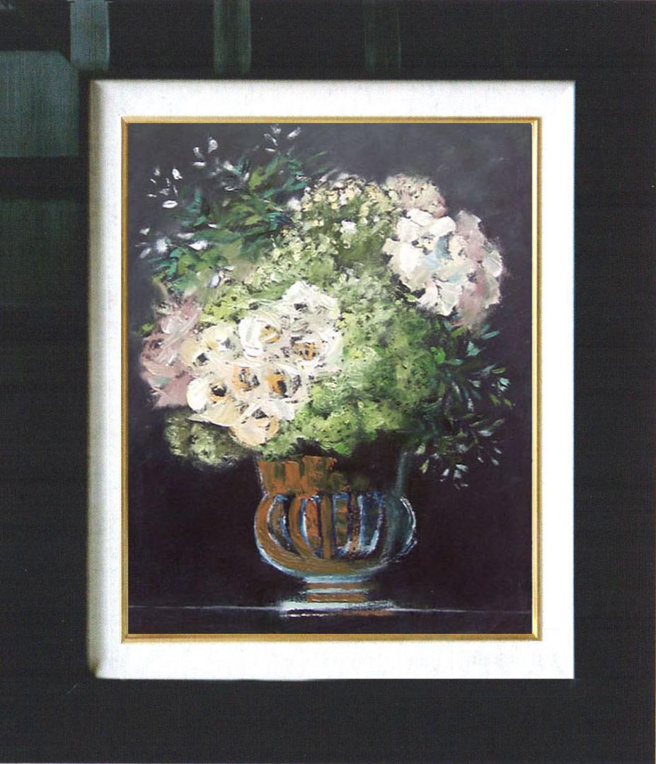 油絵 菅家令子 絵 絵画 インテリア uF6-111402 花