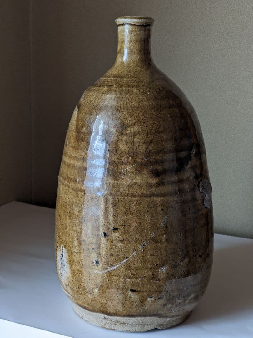 ♦古瀬戸 酒器 灰釉徳利 江戸時代初期〜桃山時代 一輪挿し 花器 骨董品
