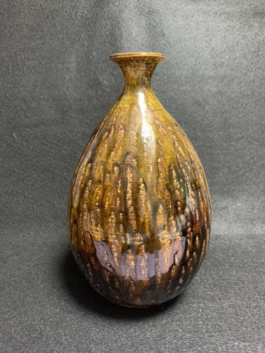 中島卓　灰釉 花器　飛鳥窯