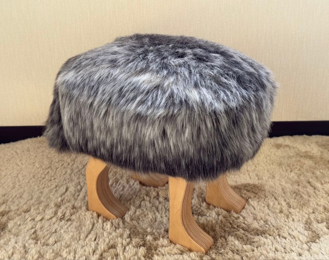 匠工芸 アニマル スツール ウルフグレー ミックス S オットマン STOOL