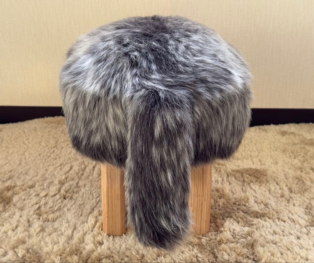匠工芸 アニマル スツール ウルフグレー ミックス S オットマン STOOL