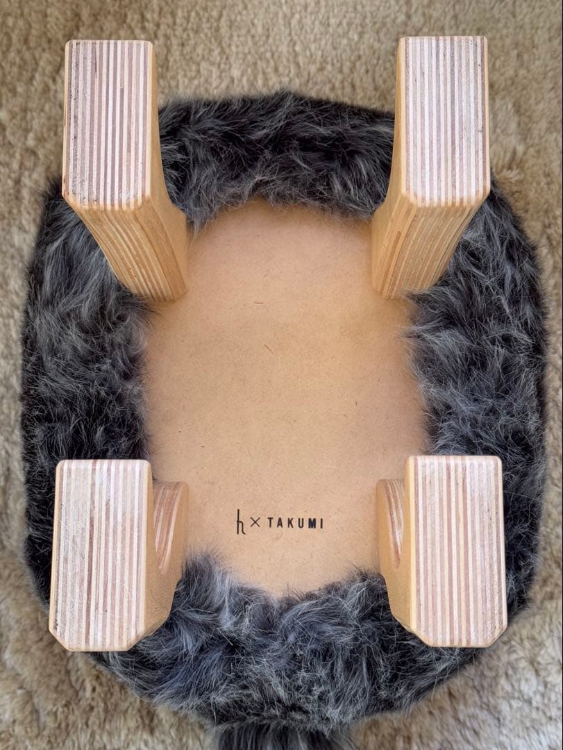 匠工芸 アニマル スツール ウルフグレー ミックス S オットマン STOOL