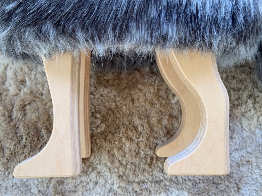 匠工芸 アニマル スツール ウルフグレー ミックス S オットマン STOOL