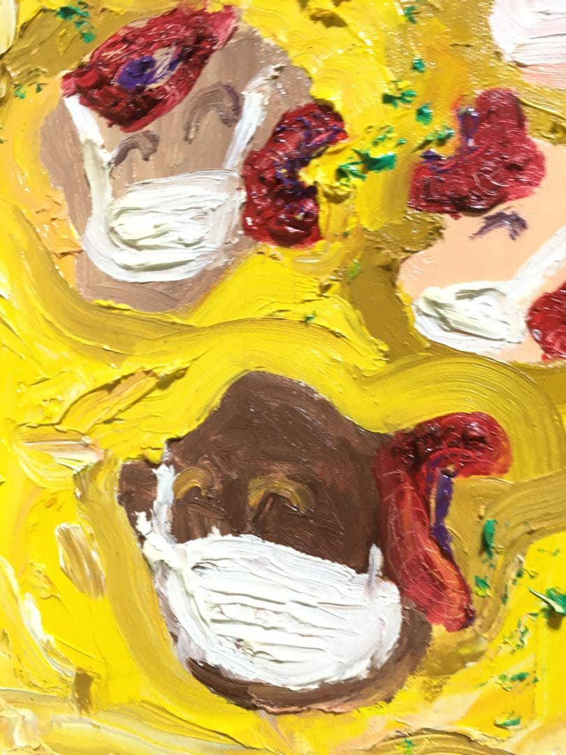 油絵　かわいい　絵　コロナ　雑貨　おしゃれ　絵　インテリア　アート　かわいい