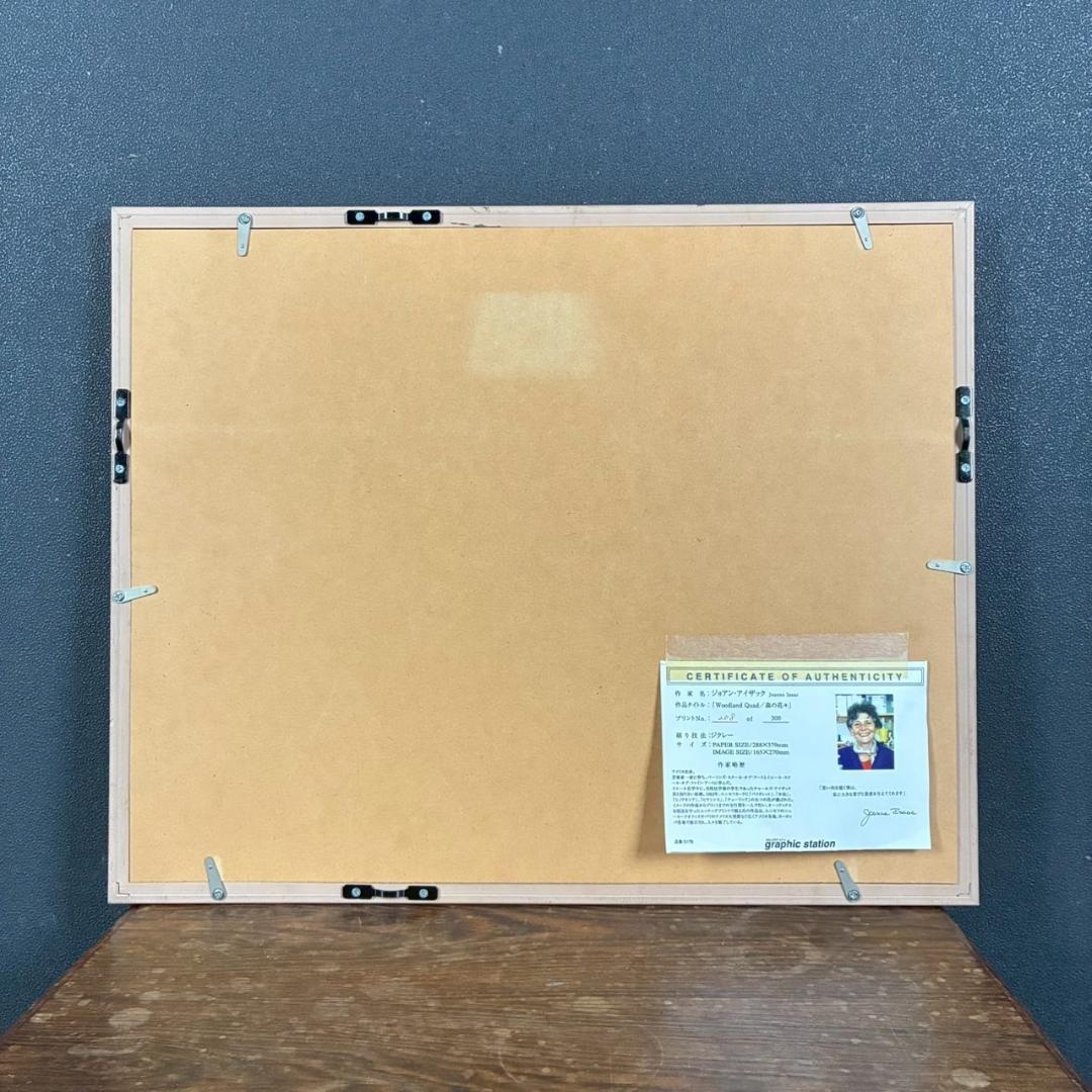 美品 ジョアン・アイザック「Wood～/森の花々」ジクレー 直筆サイン・保証書有