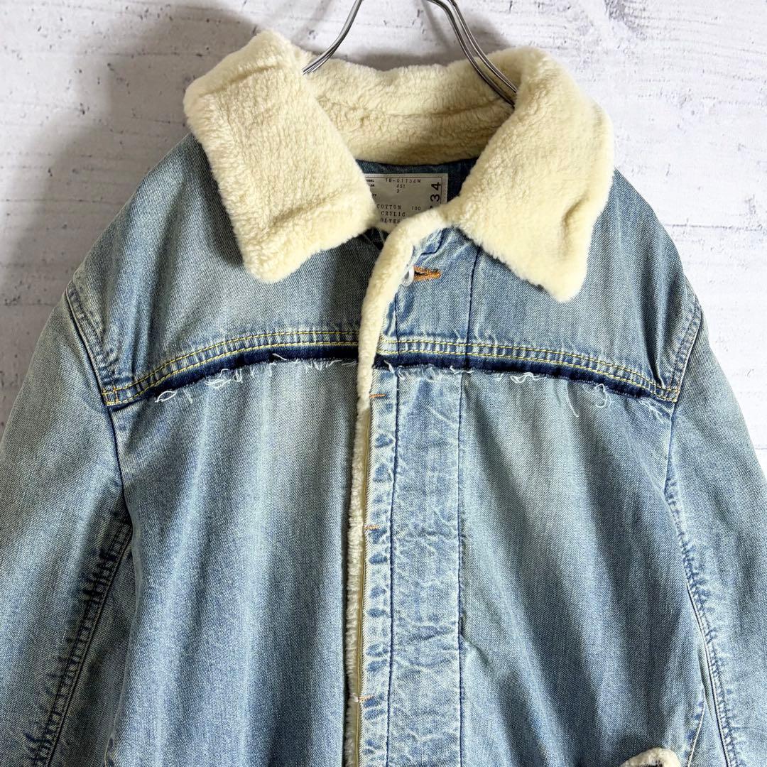 sacai 18AWリメイクボアデニムコート L相当