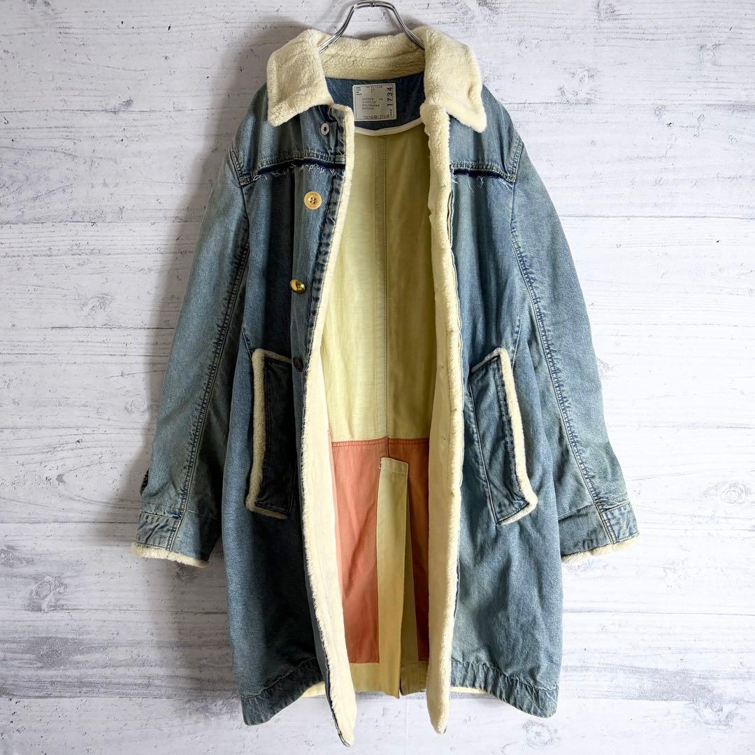 sacai 18AWリメイクボアデニムコート L相当