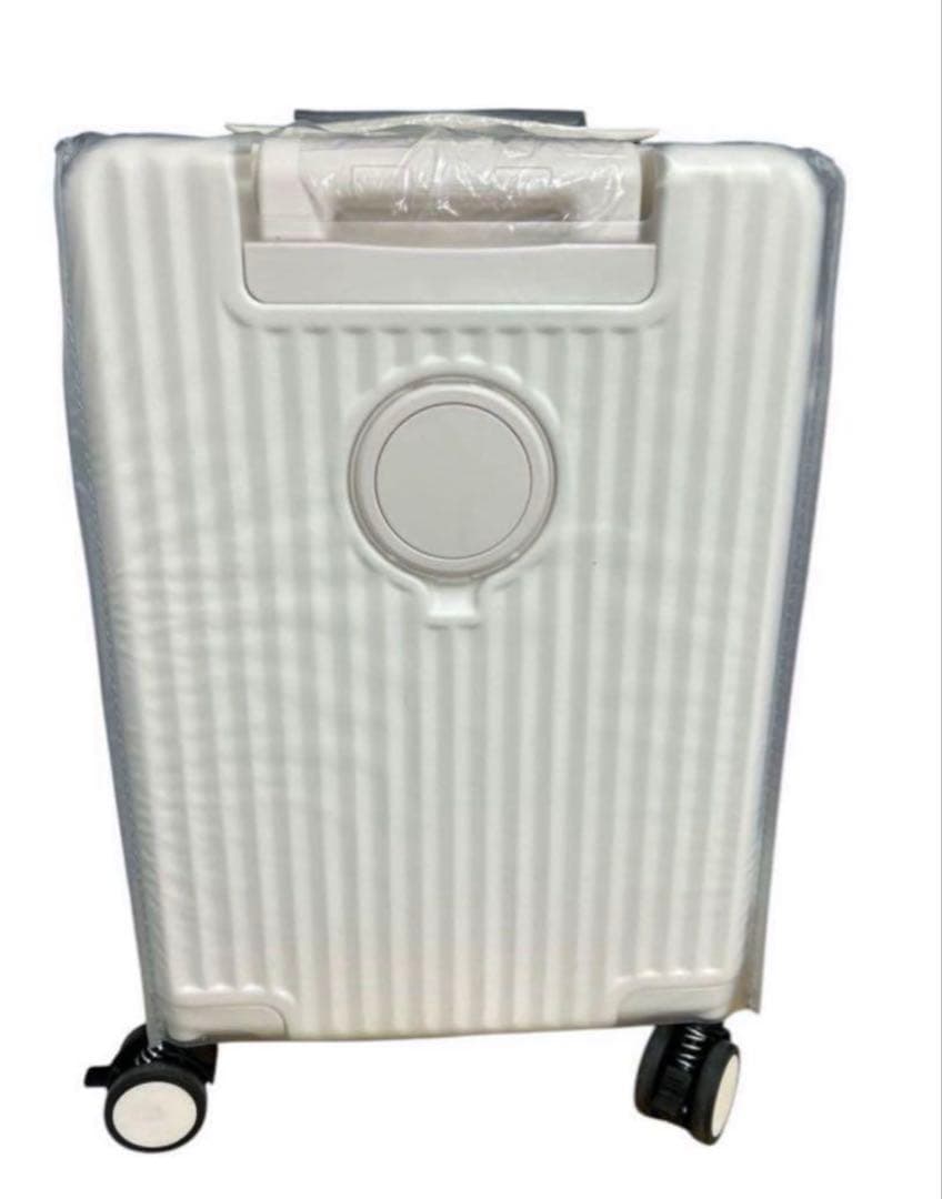 【Ashard】スーツケースフロントオープン ホワイト Lサイズ 約95L