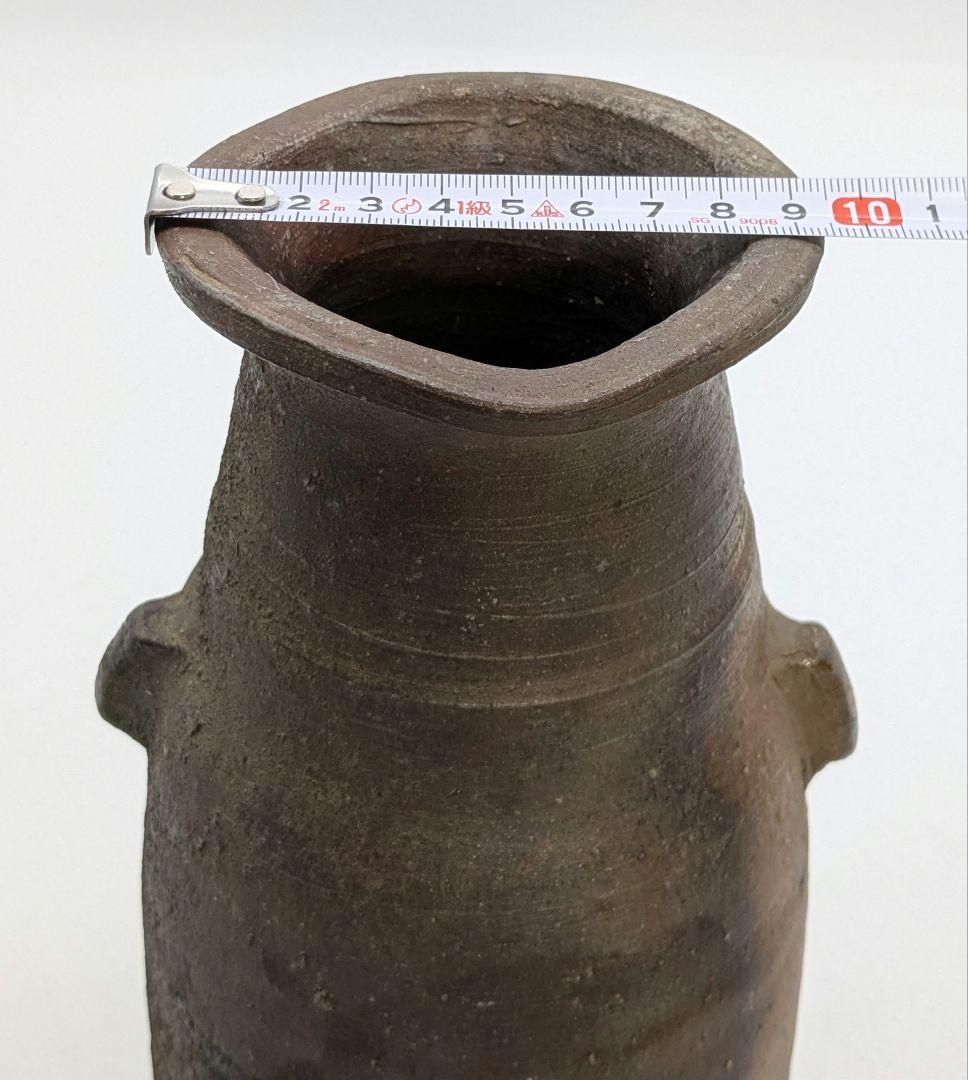 岡山県重要無形文化財 藤原建 備前焼 花入 合箱合布 花瓶 花器 フラワーベース