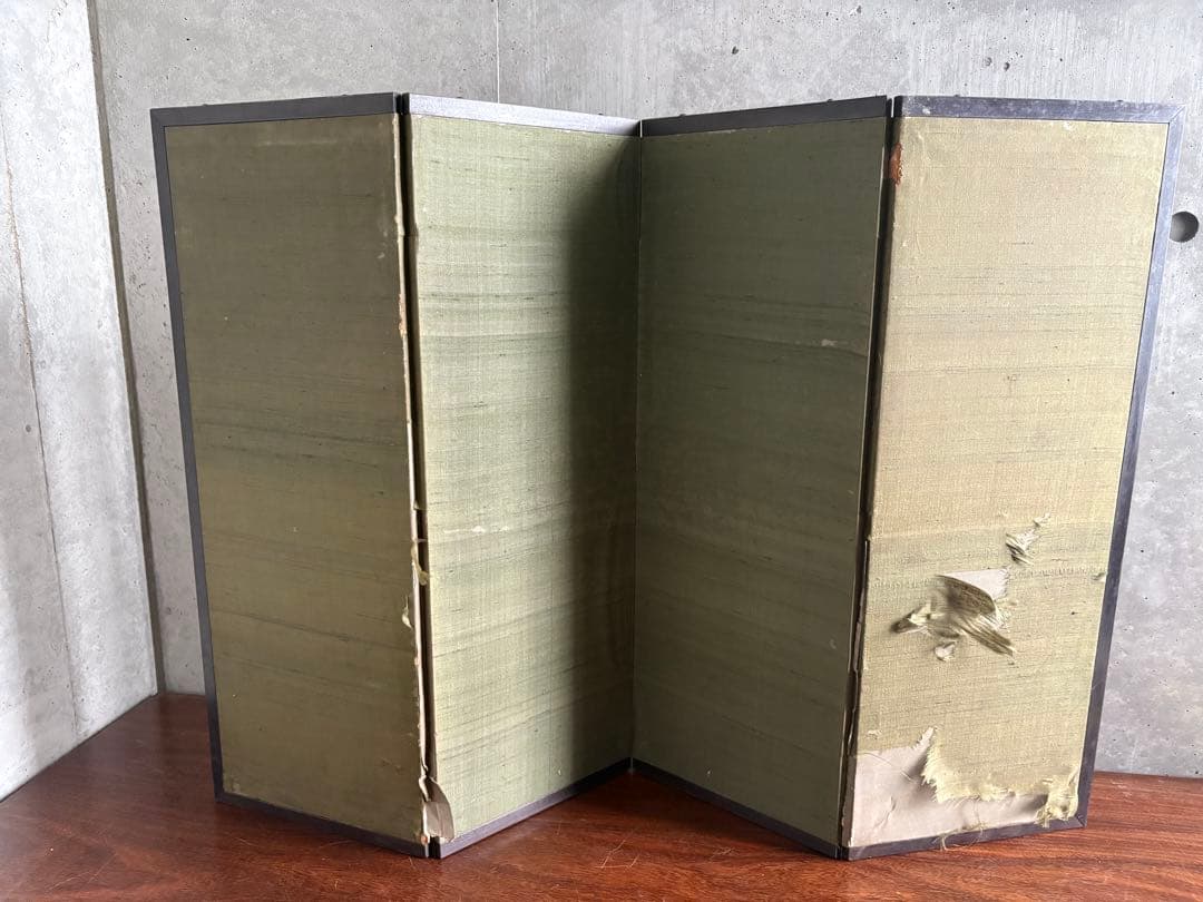 刺繍　屏風　花鳥画