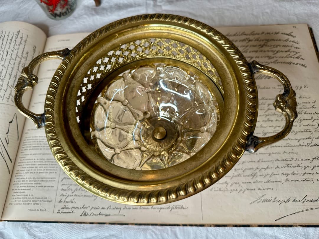 フランス ヴィンテージ ガラス コンポート