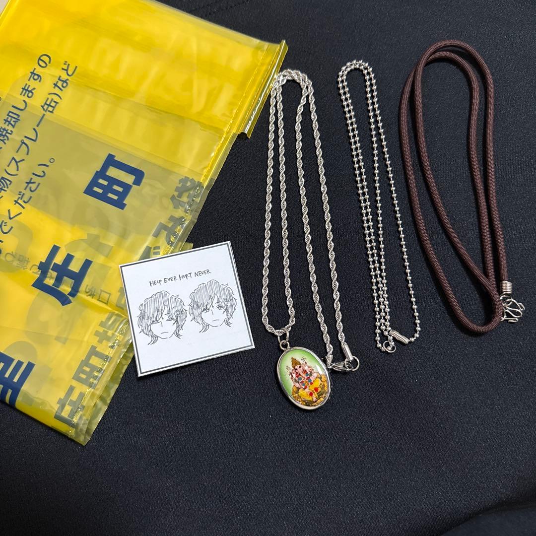 ガネーシャ（グリーン）オームペンダント藤井風ネックレスお風呂チェーン他おまけつき