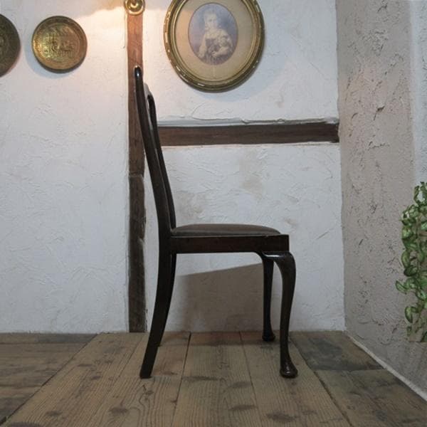 イギリス アンティーク 家具 クイーンアンチェア 猫脚 椅子 英国 4112e