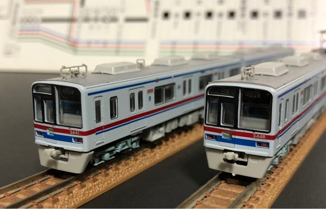 管理番号1592 京成3400形Nゲージ 塗装済キット素人組立品4両