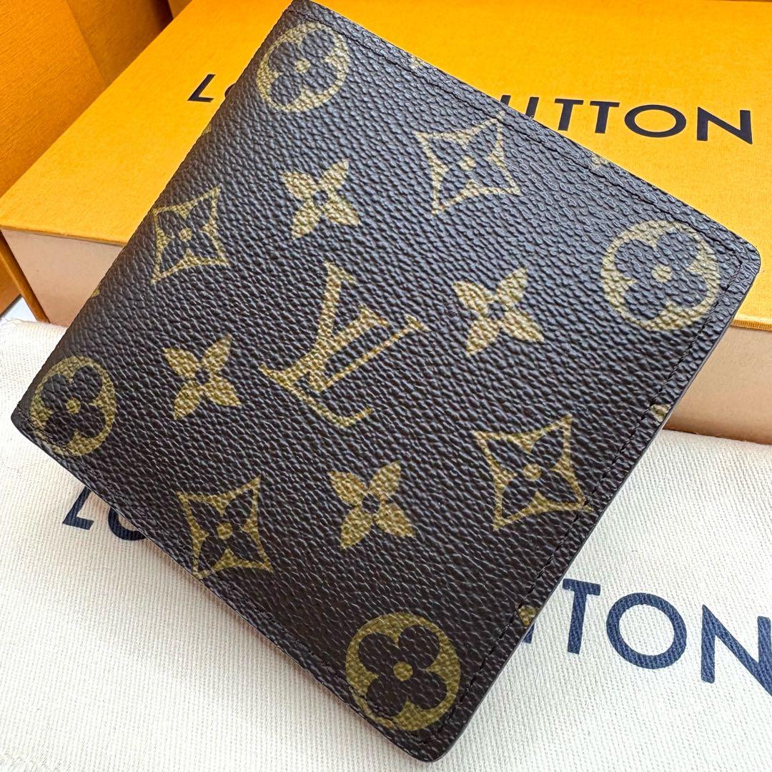 【美品 カード4枚】ルイヴィトン ポルトフォイユマルコ モノグラム 折り財布