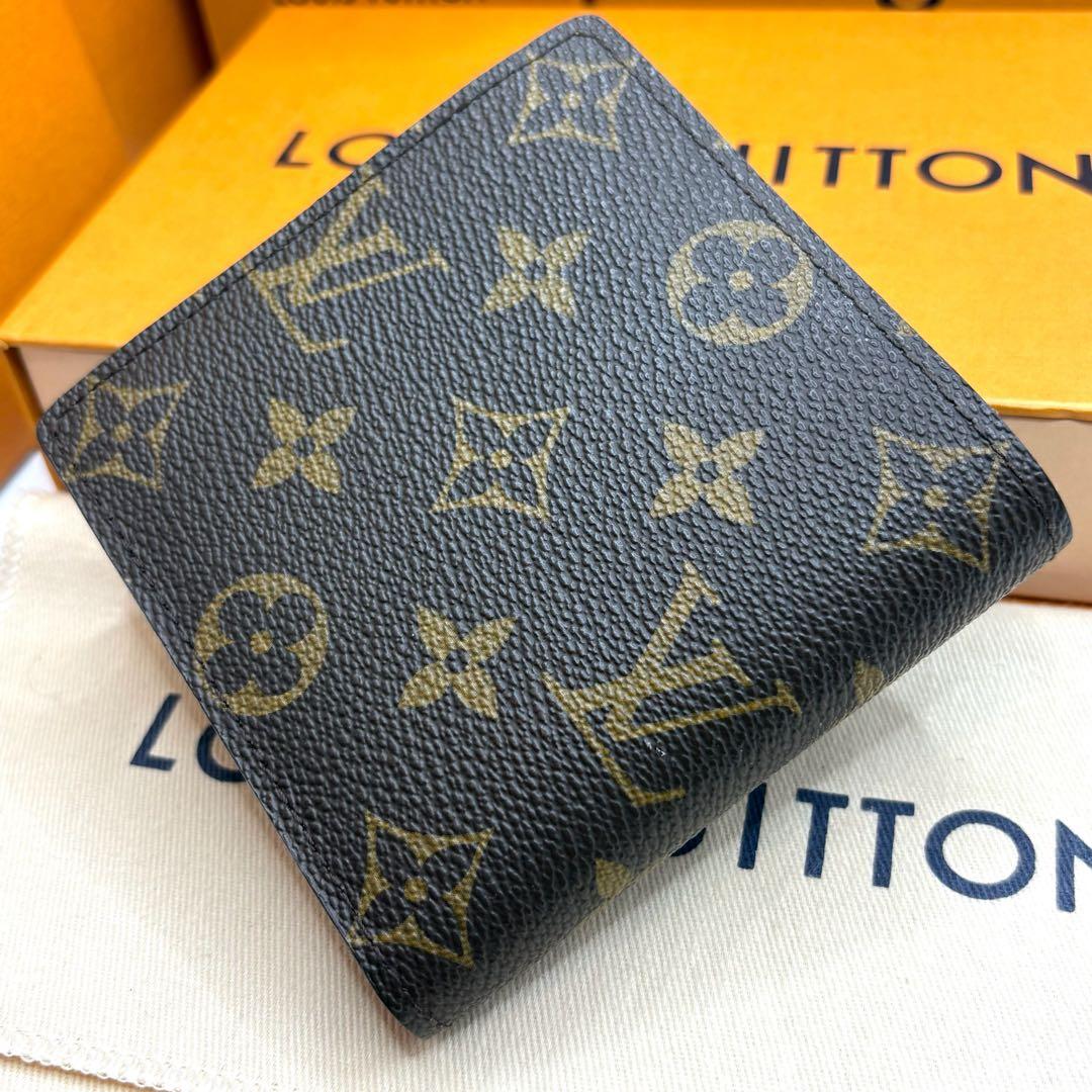 【美品 カード4枚】ルイヴィトン ポルトフォイユマルコ モノグラム 折り財布
