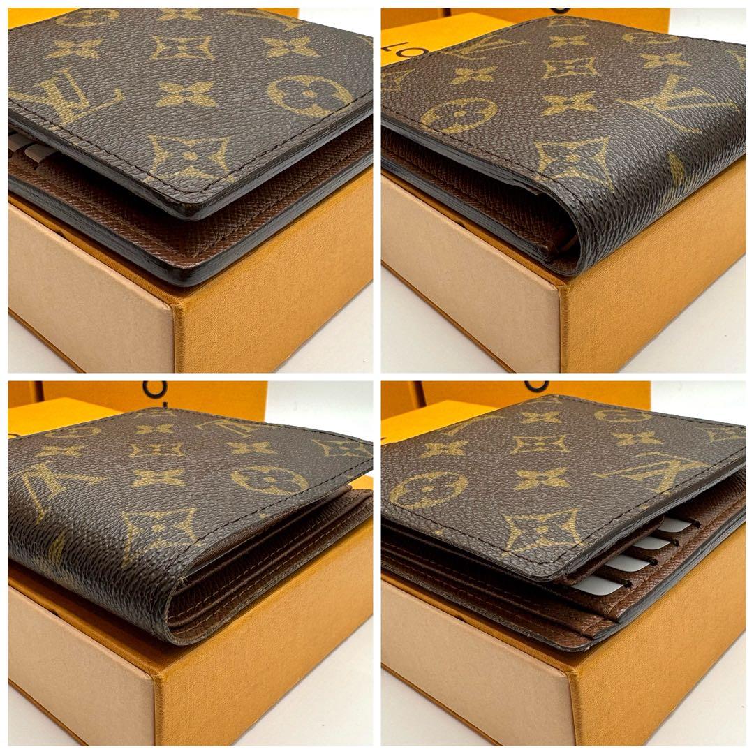 【美品 カード4枚】ルイヴィトン ポルトフォイユマルコ モノグラム 折り財布
