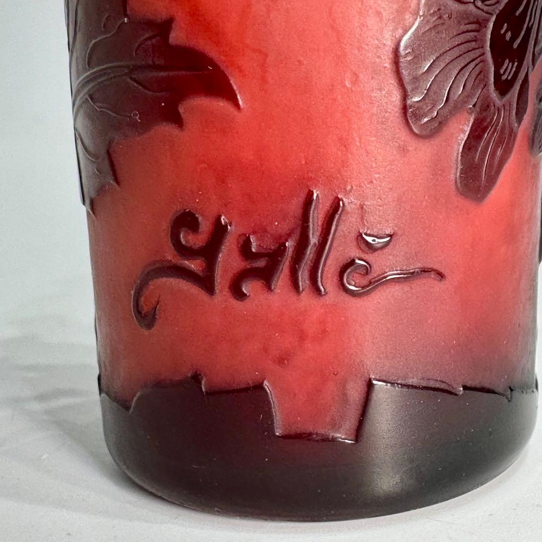 アンティーク エミール・ガレ 桜紋 酸化腐食彫 カメオ彫 アトマイザー 香水瓶