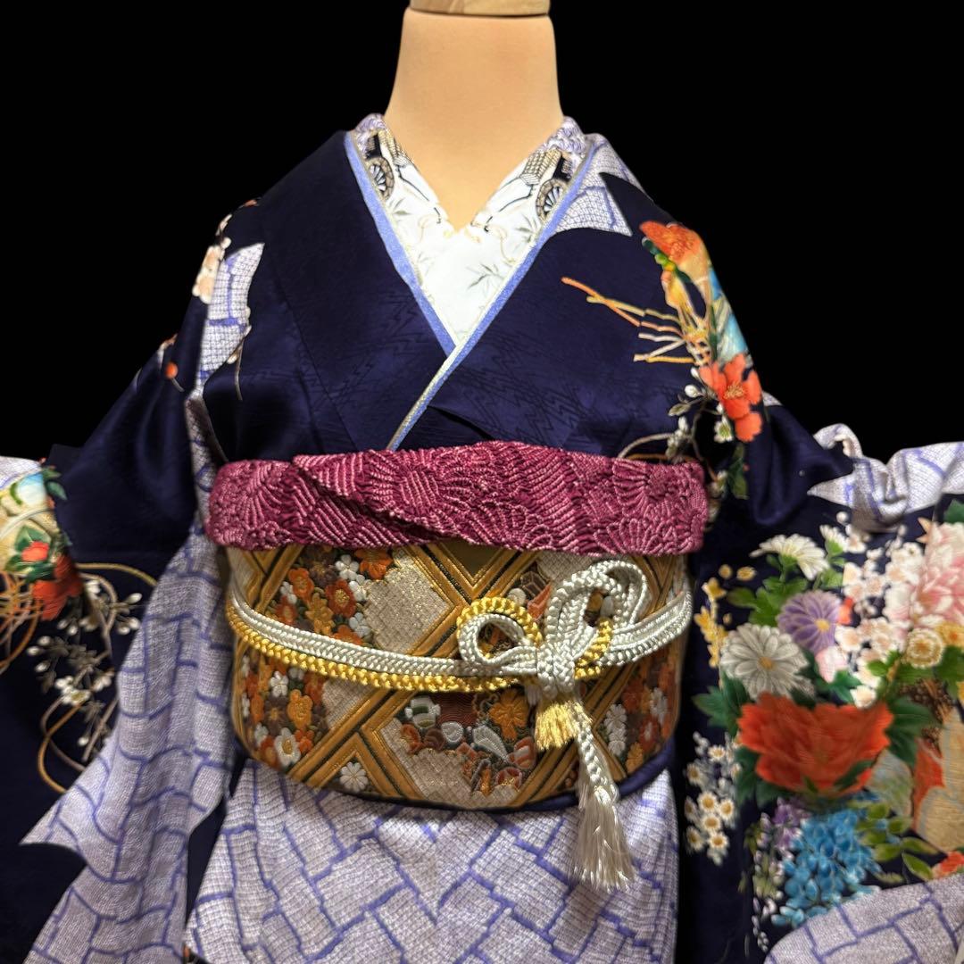 ★豪華絢爛手描き大振袖‼️三越扱い　袋帯他　6点セット